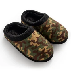 Online Boys Printed Camo Fleece Clog Slipper Slippers
