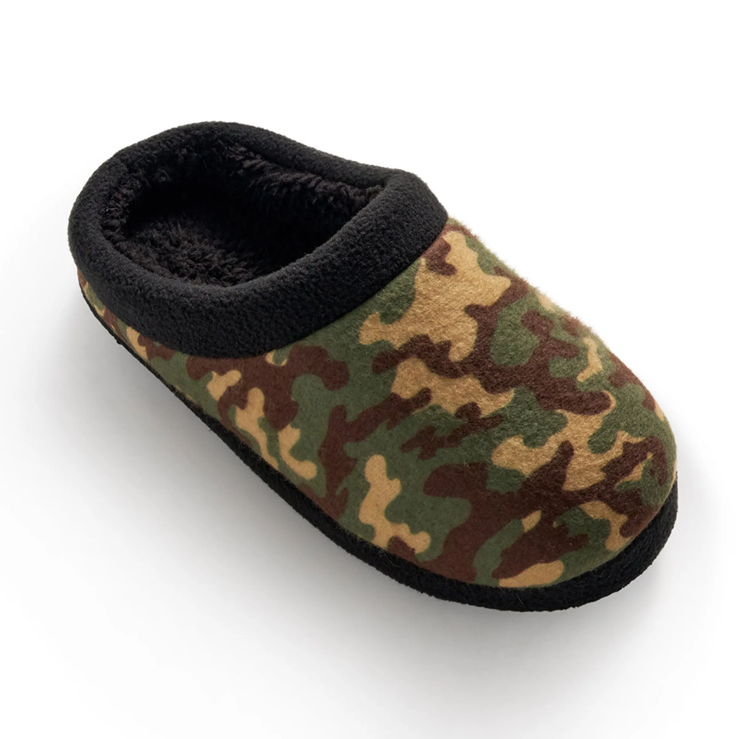 Online Boys Printed Camo Fleece Clog Slipper Slippers