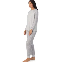 Online Brushed Mini Waffle Thermal Long Sleeve with Jogger Pajama Set Women Sleepwear|Long Sleeves