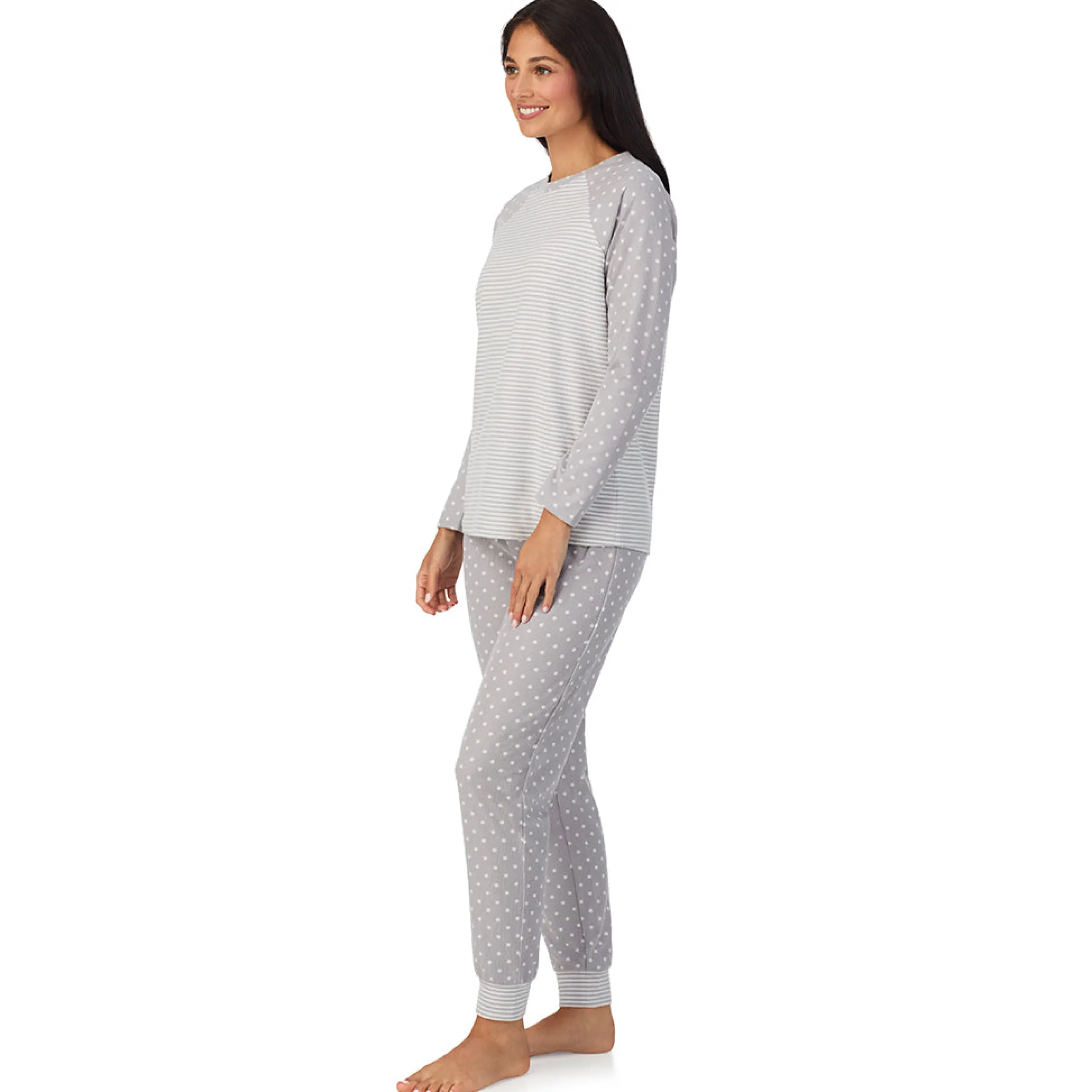 Online Brushed Mini Waffle Thermal Long Sleeve with Jogger Pajama Set Women Sleepwear|Long Sleeves