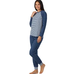 Online Brushed Mini Waffle Thermal Long Sleeve with Jogger Pajama Set Women Sleepwear|Long Sleeves