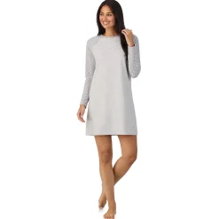 Hot Brushed Mini Waffle Thermal Long Sleeve Sleepshirt Women Sleepwear|Long Sleeves