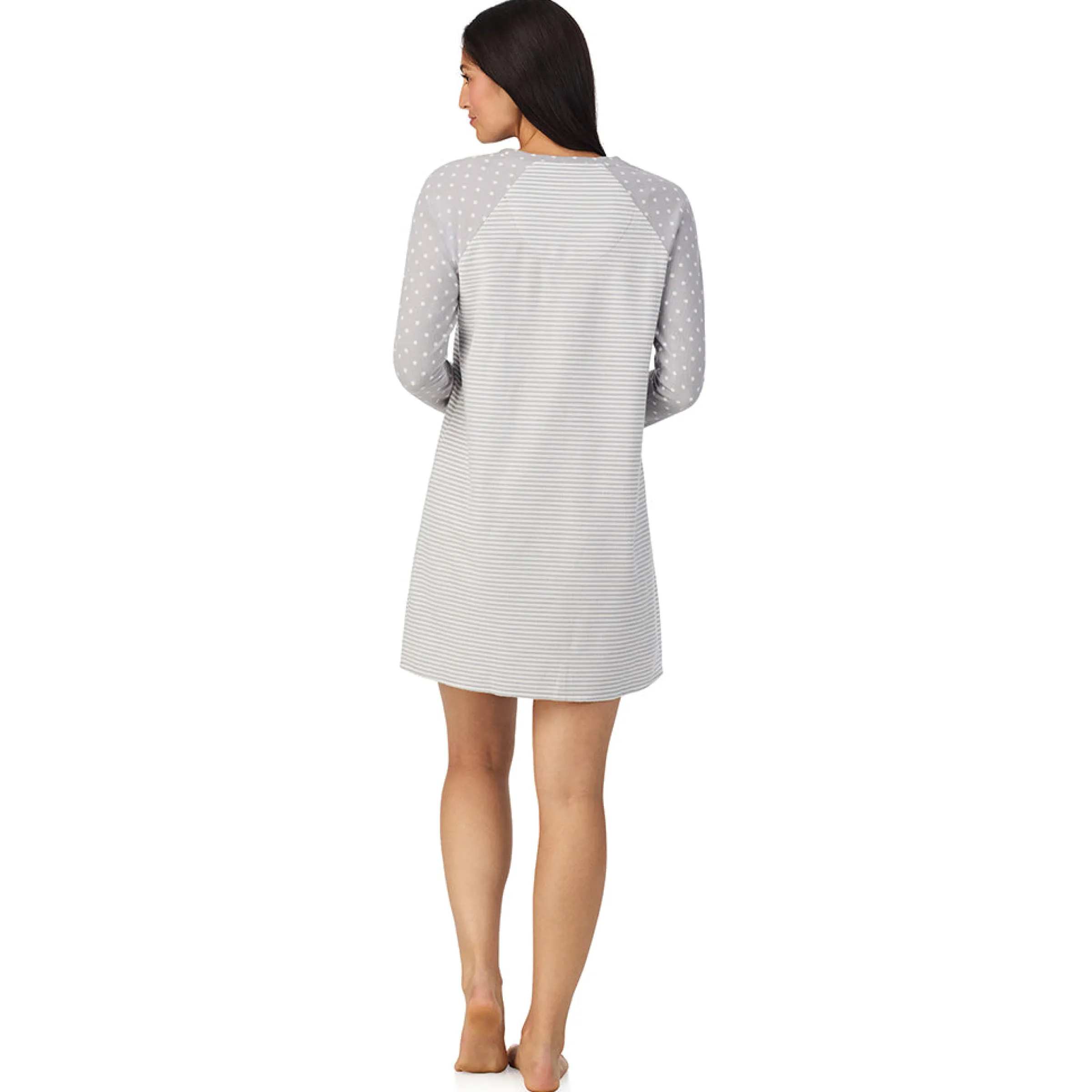 Hot Brushed Mini Waffle Thermal Long Sleeve Sleepshirt Women Sleepwear|Long Sleeves
