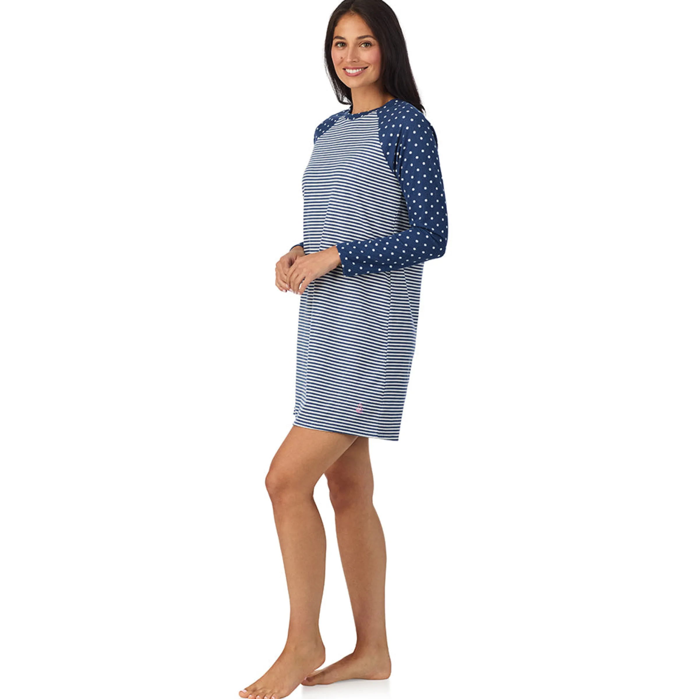 Hot Brushed Mini Waffle Thermal Long Sleeve Sleepshirt Women Sleepwear|Long Sleeves