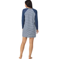 Hot Brushed Mini Waffle Thermal Long Sleeve Sleepshirt Women Sleepwear|Long Sleeves
