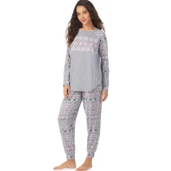 Hot Brushed Sweater Knit Long Sleeve Pajama Set Women Sleepwear|Long Sleeves