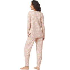Hot Brushed Sweater Knit Long Sleeve Pajama Set Women Sleepwear|Long Sleeves