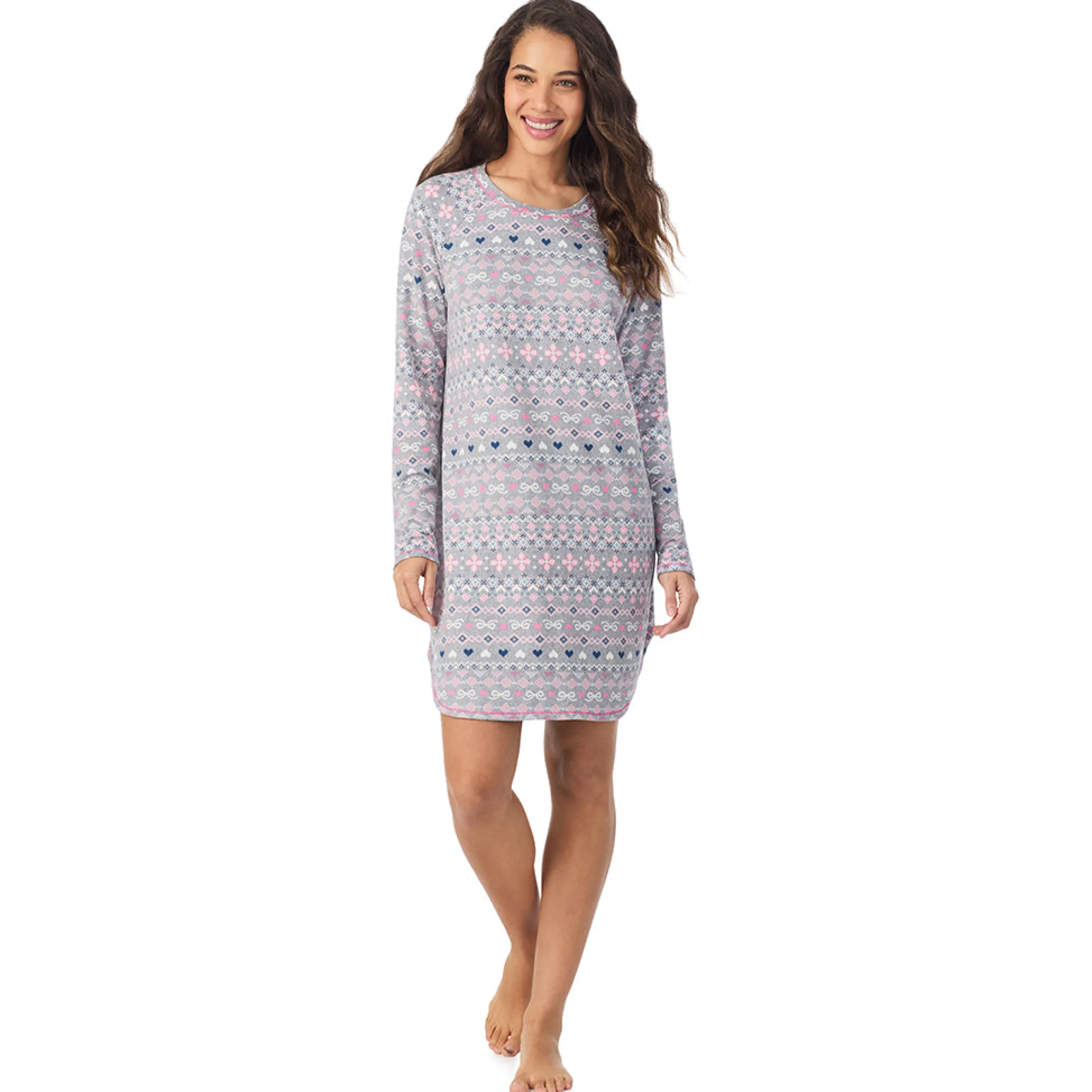 Online Brushed Sweater Knit Long Sleeve Sleepshirt Women Sleepwear|Long Sleeves