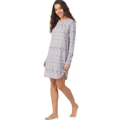 Online Brushed Sweater Knit Long Sleeve Sleepshirt Women Sleepwear|Long Sleeves