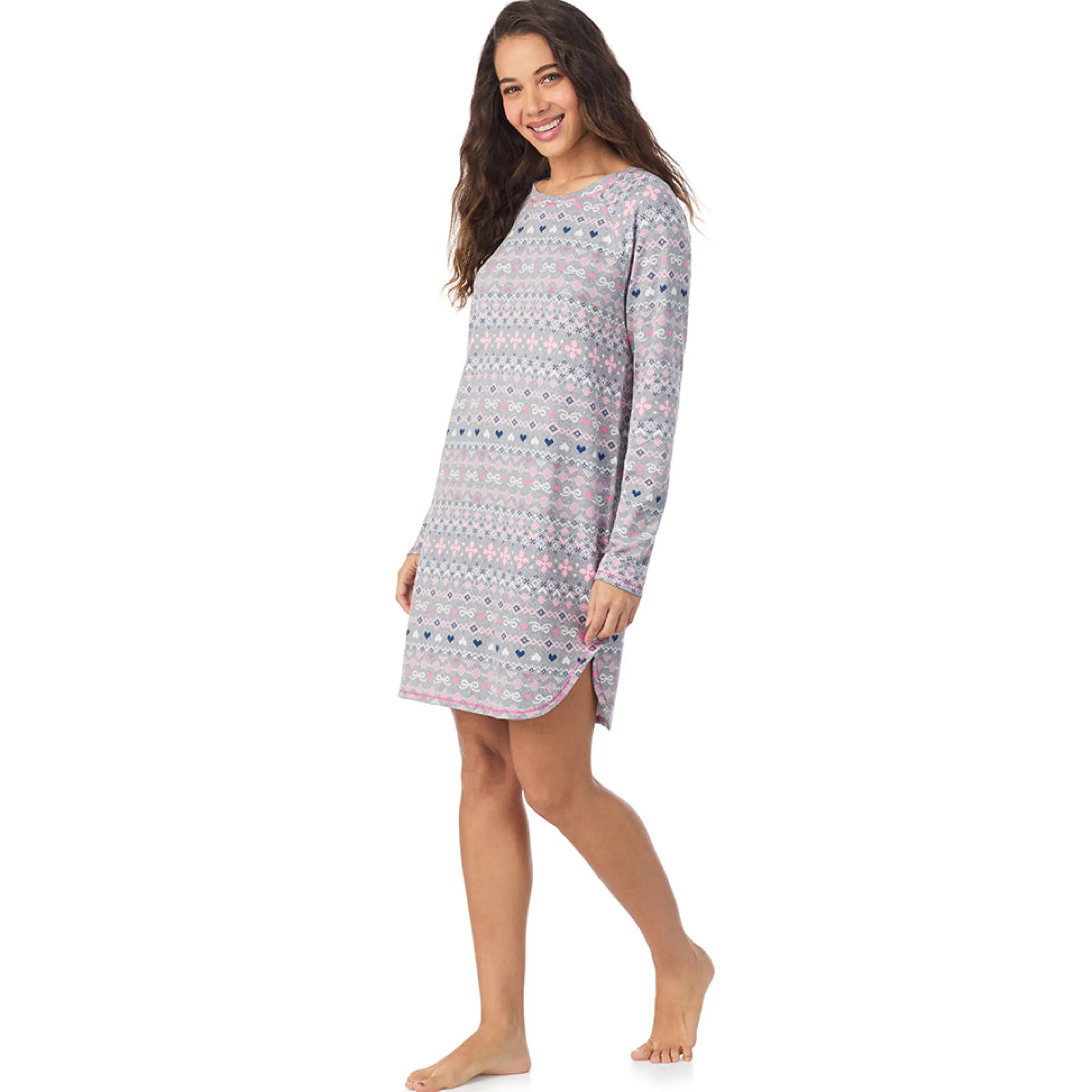 Online Brushed Sweater Knit Long Sleeve Sleepshirt Women Sleepwear|Long Sleeves