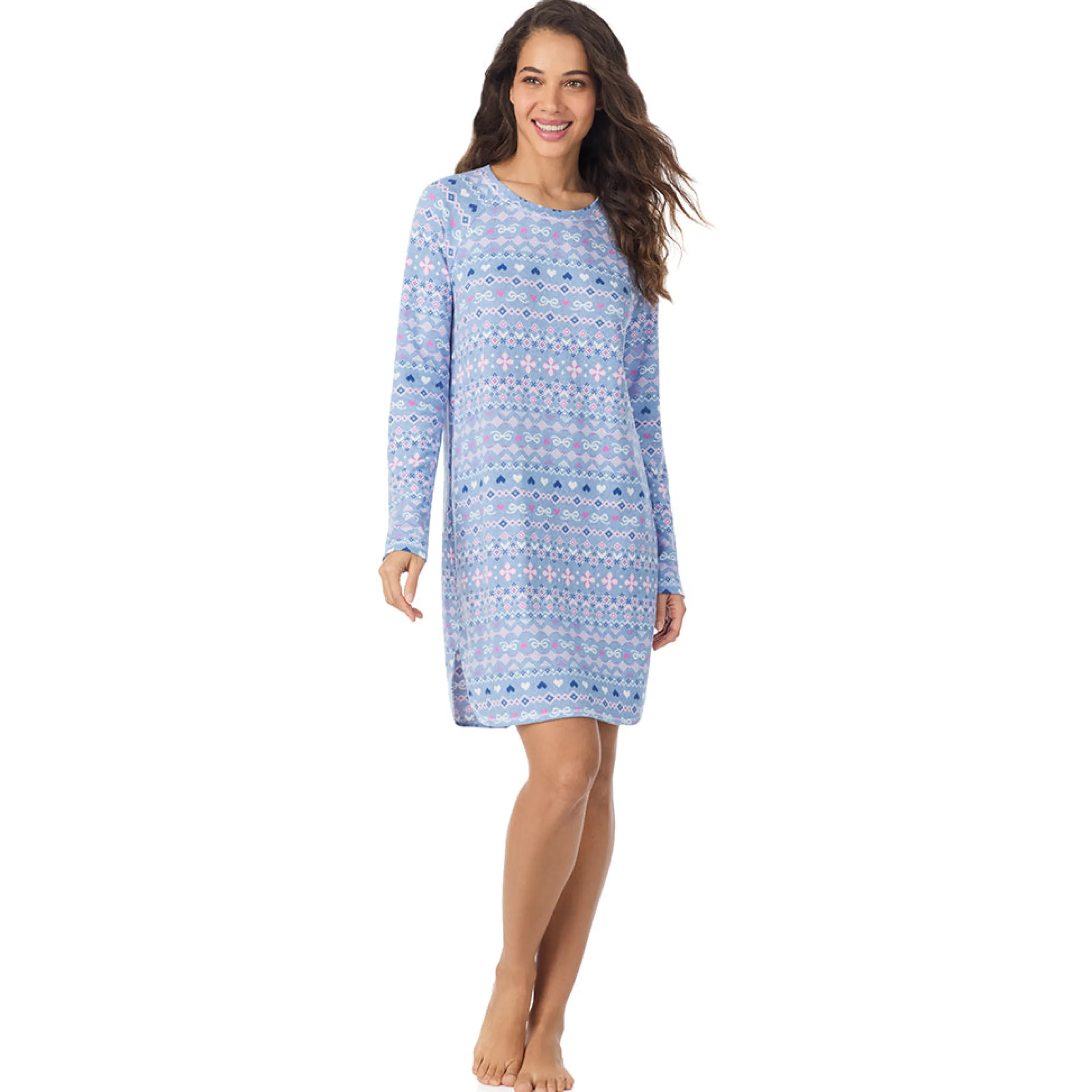 Online Brushed Sweater Knit Long Sleeve Sleepshirt Women Sleepwear|Long Sleeves