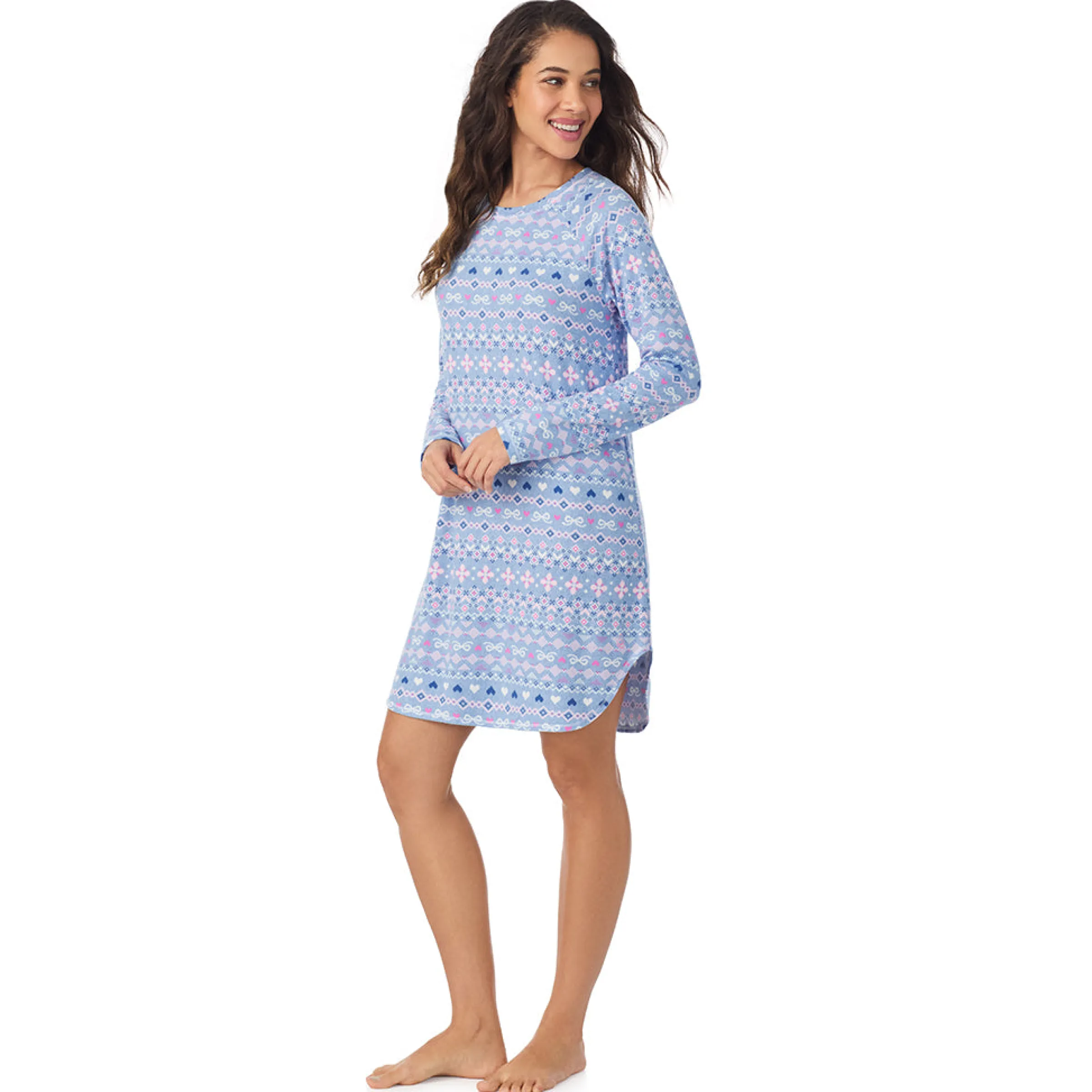 Online Brushed Sweater Knit Long Sleeve Sleepshirt Women Sleepwear|Long Sleeves