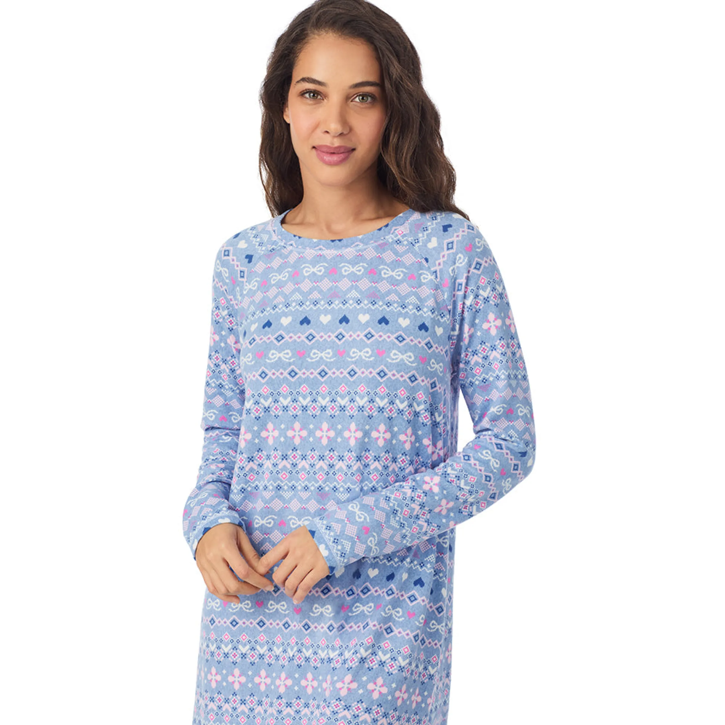 Online Brushed Sweater Knit Long Sleeve Sleepshirt Women Sleepwear|Long Sleeves