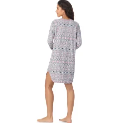 Online Brushed Sweater Knit Long Sleeve Sleepshirt Women Sleepwear|Long Sleeves