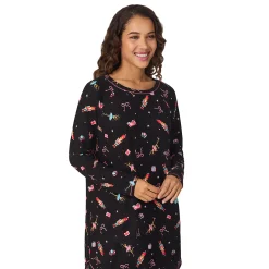 Online Brushed Sweater Knit Long Sleeve Sleepshirt Women Sleepwear|Long Sleeves