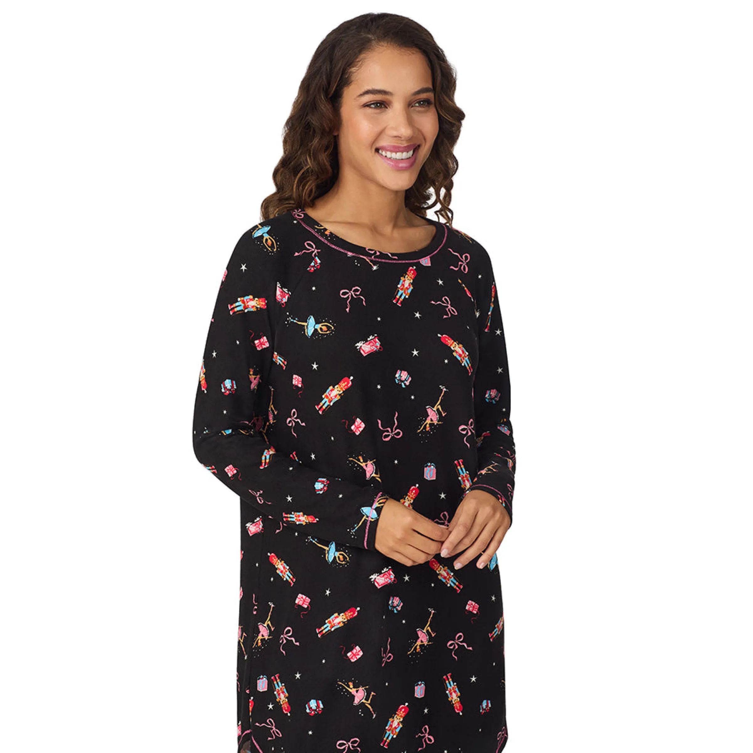 Online Brushed Sweater Knit Long Sleeve Sleepshirt Women Sleepwear|Long Sleeves
