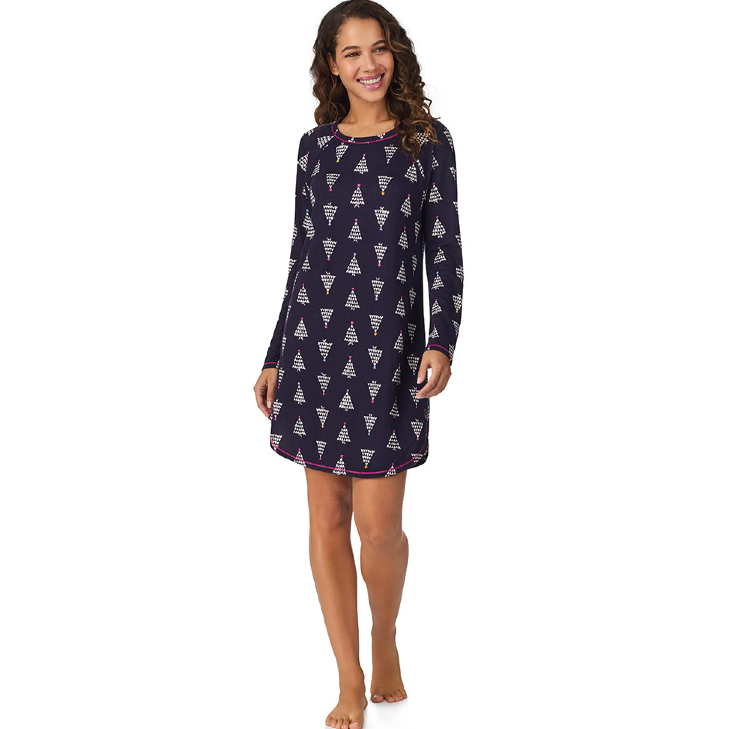Online Brushed Sweater Knit Long Sleeve Sleepshirt Women Sleepwear|Long Sleeves