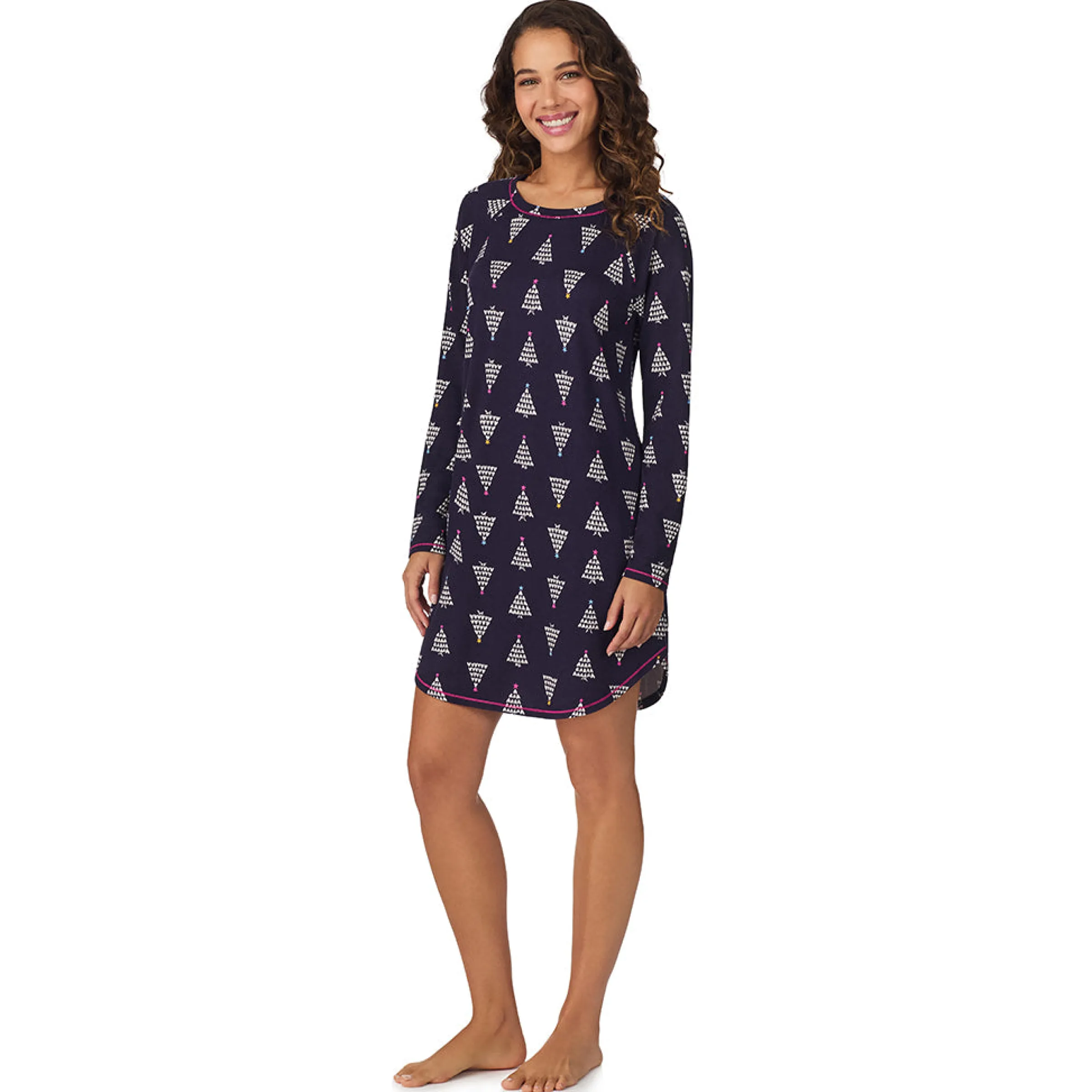 Online Brushed Sweater Knit Long Sleeve Sleepshirt Women Sleepwear|Long Sleeves