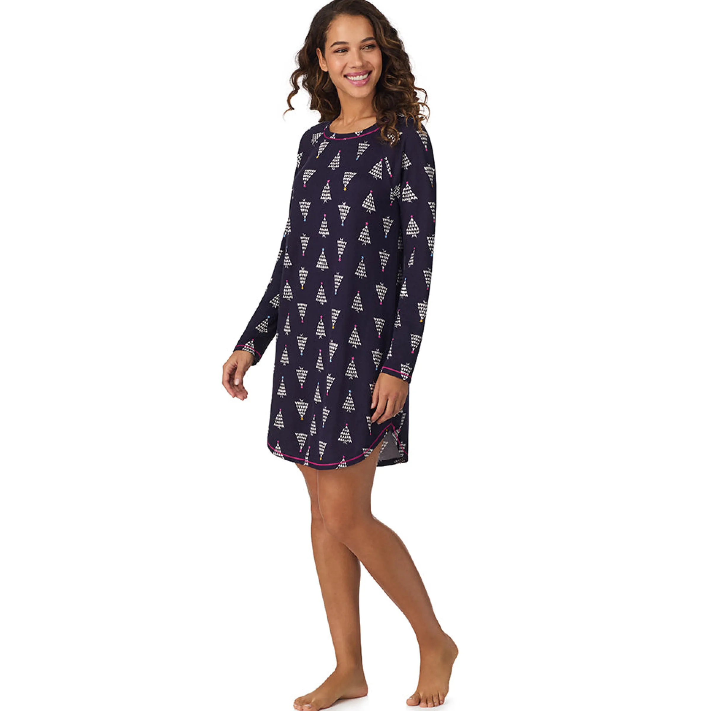 Online Brushed Sweater Knit Long Sleeve Sleepshirt Women Sleepwear|Long Sleeves