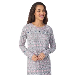 Online Brushed Sweater Knit Long Sleeve Sleepshirt Women Sleepwear|Long Sleeves