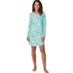 Online Brushed Sweater Knit Long Sleeve Sleepshirt Women Sleepwear|Long Sleeves