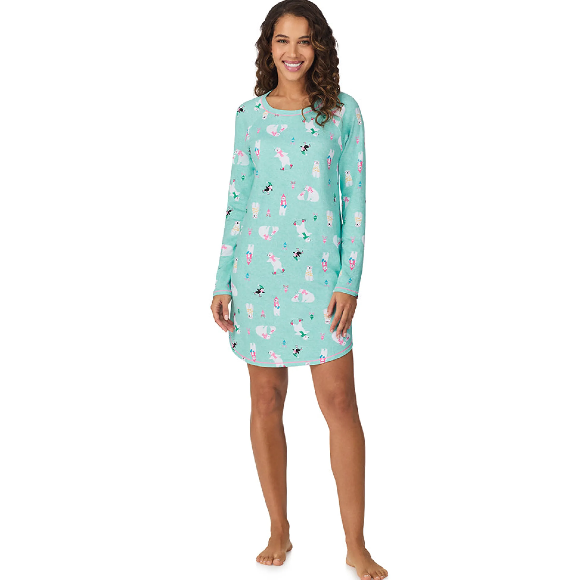 Online Brushed Sweater Knit Long Sleeve Sleepshirt Women Sleepwear|Long Sleeves