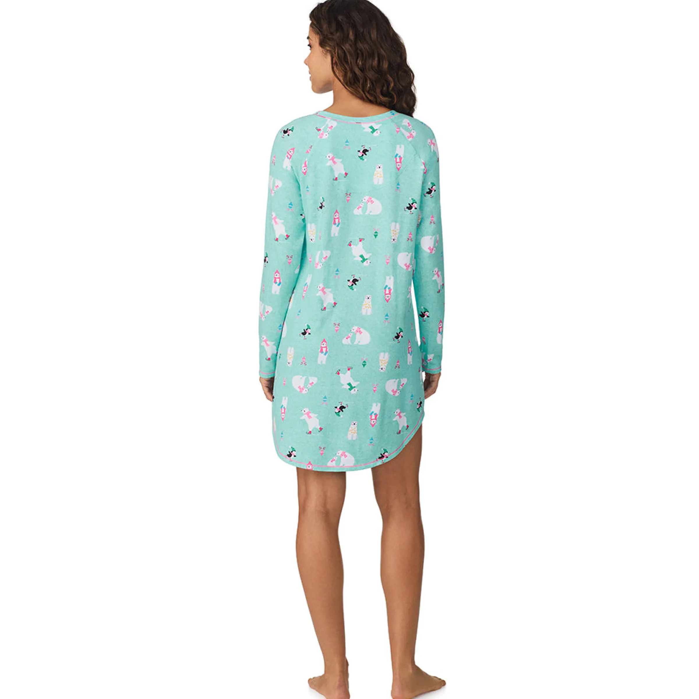 Online Brushed Sweater Knit Long Sleeve Sleepshirt Women Sleepwear|Long Sleeves