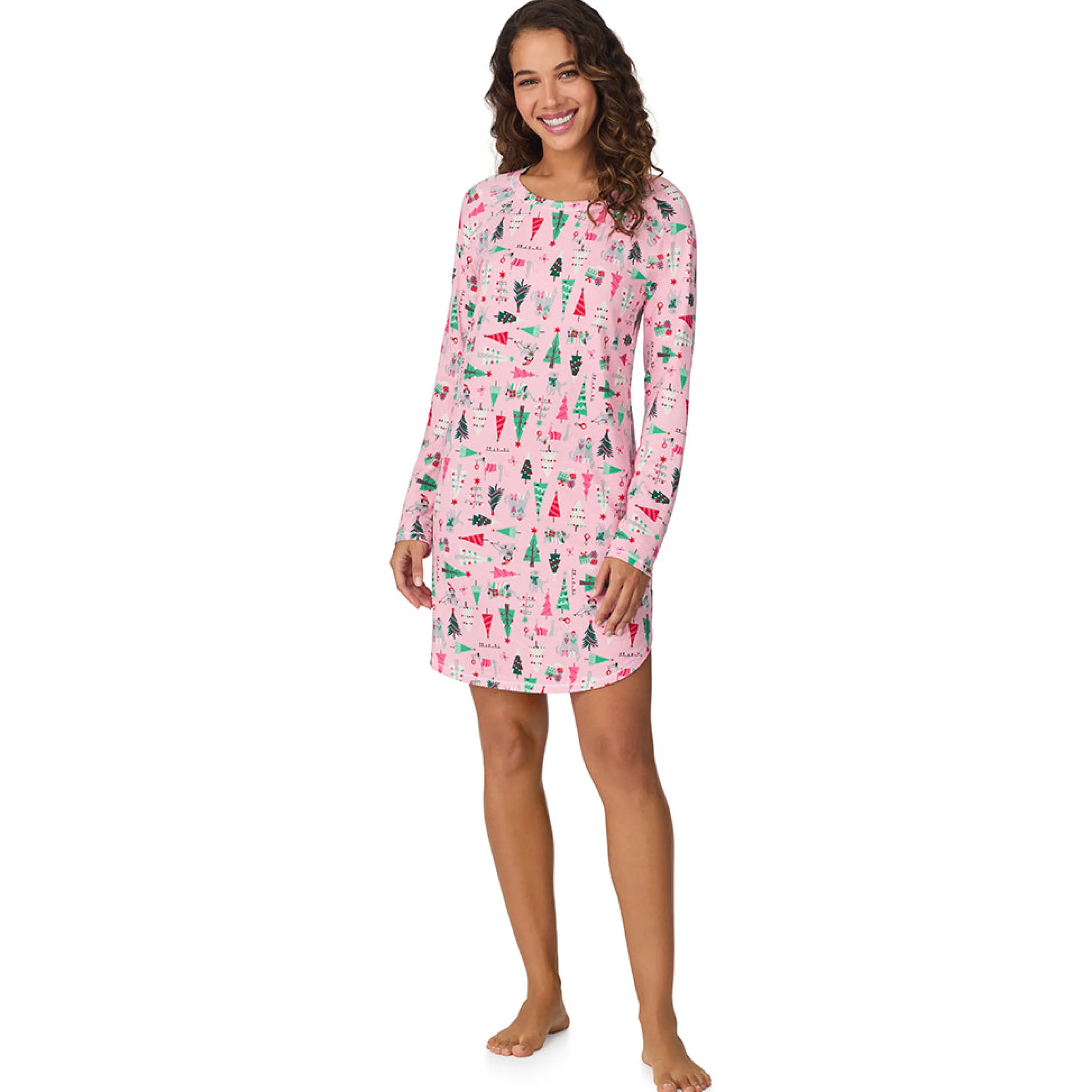 Online Brushed Sweater Knit Long Sleeve Sleepshirt Women Sleepwear|Long Sleeves