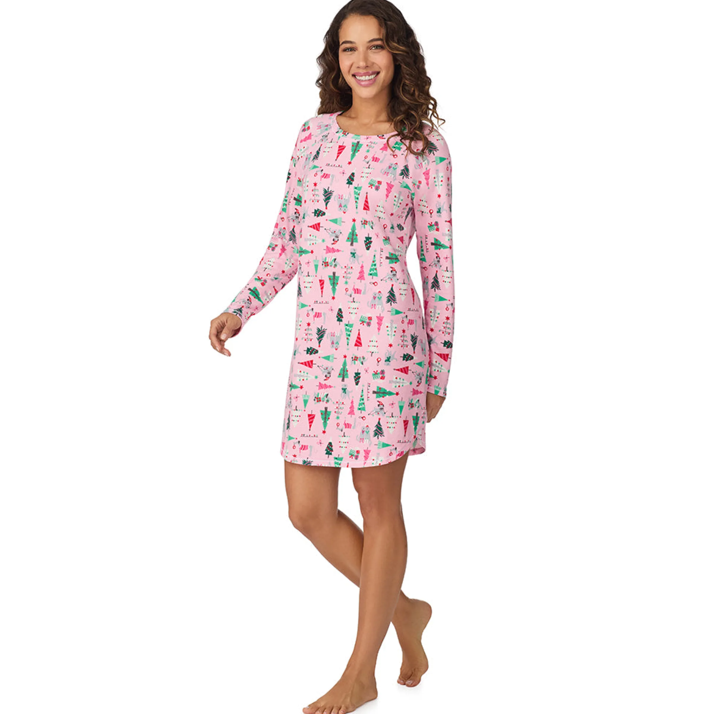 Online Brushed Sweater Knit Long Sleeve Sleepshirt Women Sleepwear|Long Sleeves