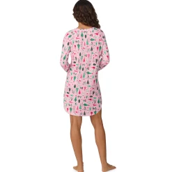 Online Brushed Sweater Knit Long Sleeve Sleepshirt Women Sleepwear|Long Sleeves