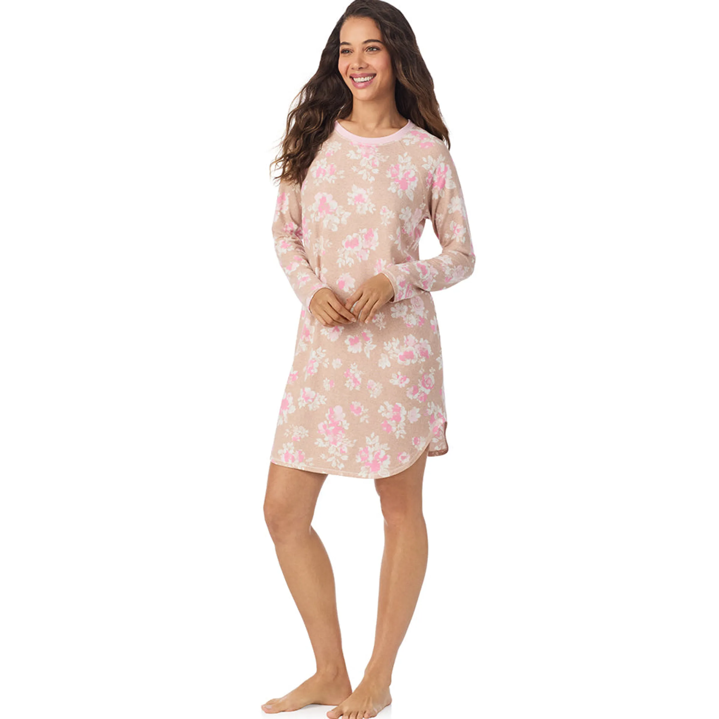 Online Brushed Sweater Knit Long Sleeve Sleepshirt Women Sleepwear|Long Sleeves