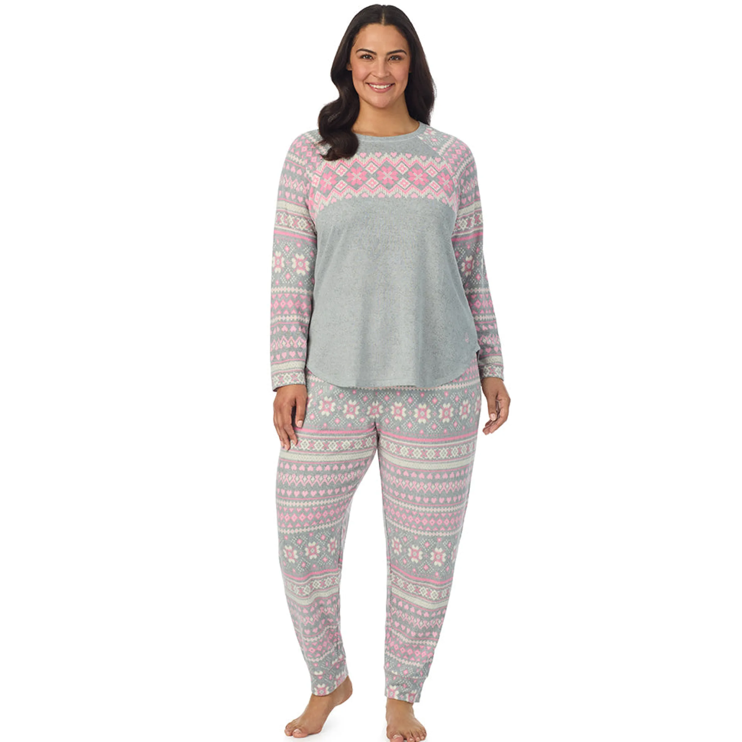 New Brushed Sweater Knit Long Sleeve Pajama Set PLUS Women Sleepwear|Plus Size