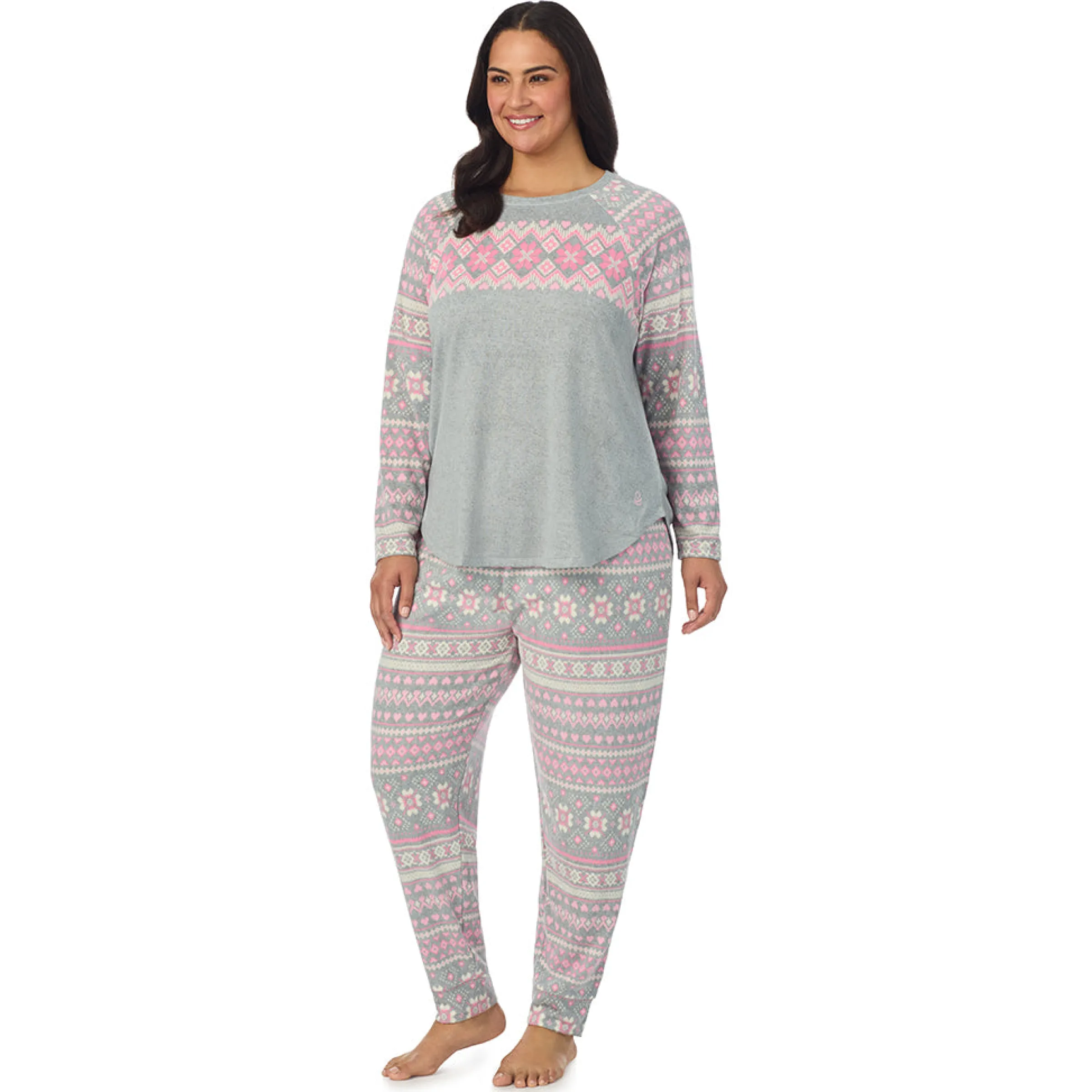 New Brushed Sweater Knit Long Sleeve Pajama Set PLUS Women Sleepwear|Plus Size