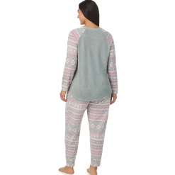 New Brushed Sweater Knit Long Sleeve Pajama Set PLUS Women Sleepwear|Plus Size