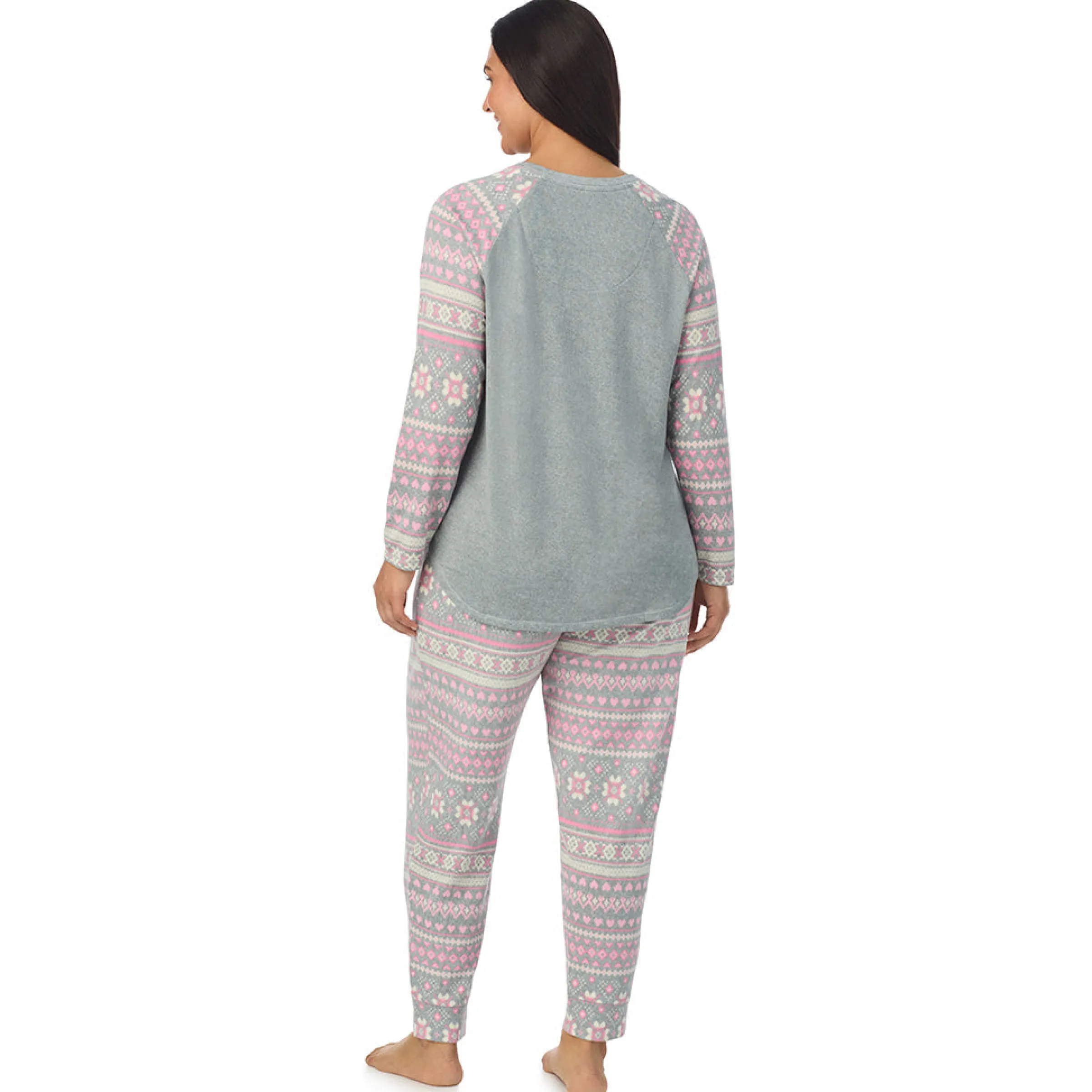 New Brushed Sweater Knit Long Sleeve Pajama Set PLUS Women Sleepwear|Plus Size