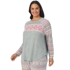 New Brushed Sweater Knit Long Sleeve Pajama Set PLUS Women Sleepwear|Plus Size