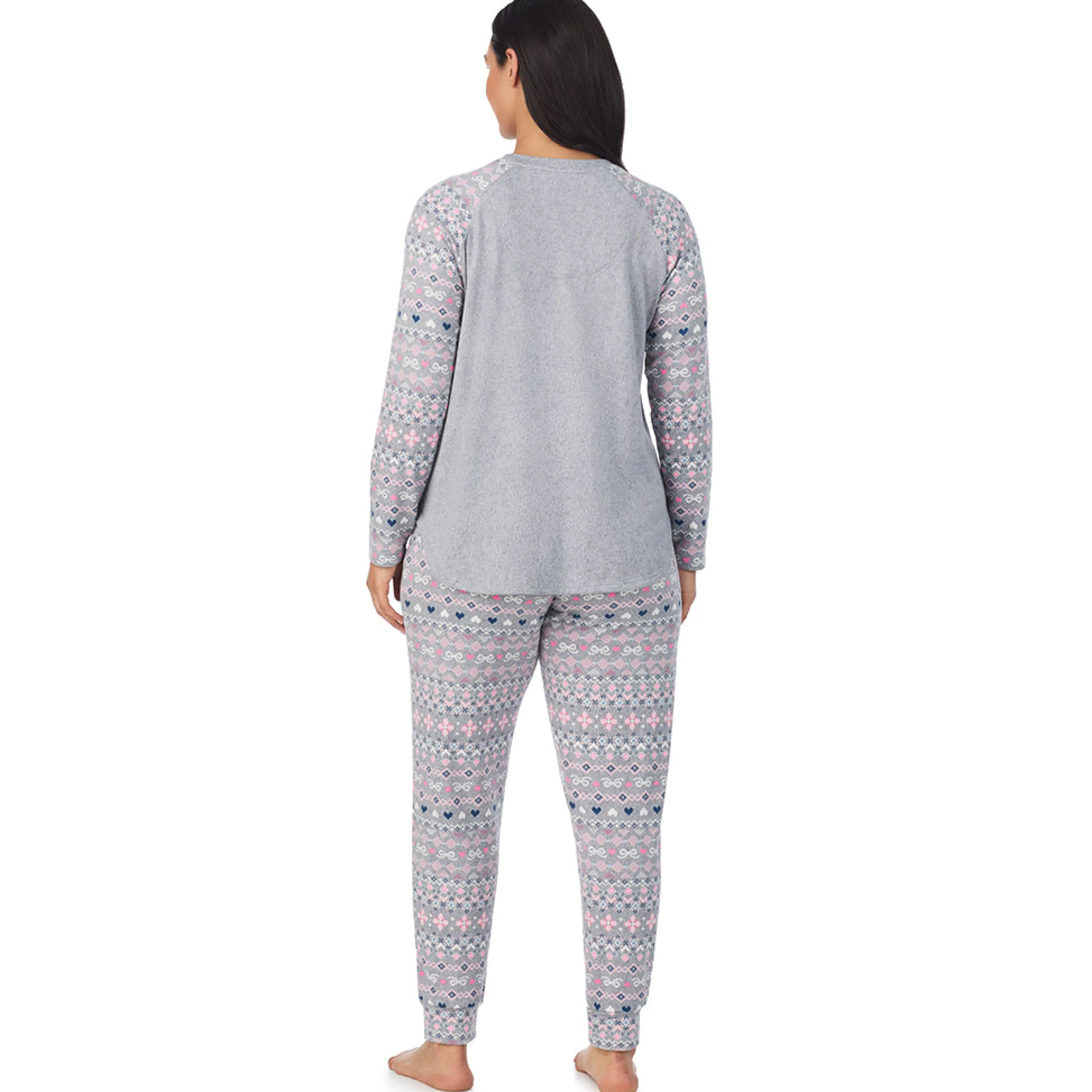 New Brushed Sweater Knit Long Sleeve Pajama Set PLUS Women Sleepwear|Plus Size