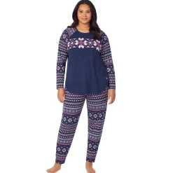 New Brushed Sweater Knit Long Sleeve Pajama Set PLUS Women Sleepwear|Plus Size