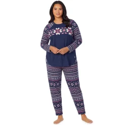 New Brushed Sweater Knit Long Sleeve Pajama Set PLUS Women Sleepwear|Plus Size