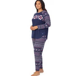 New Brushed Sweater Knit Long Sleeve Pajama Set PLUS Women Sleepwear|Plus Size