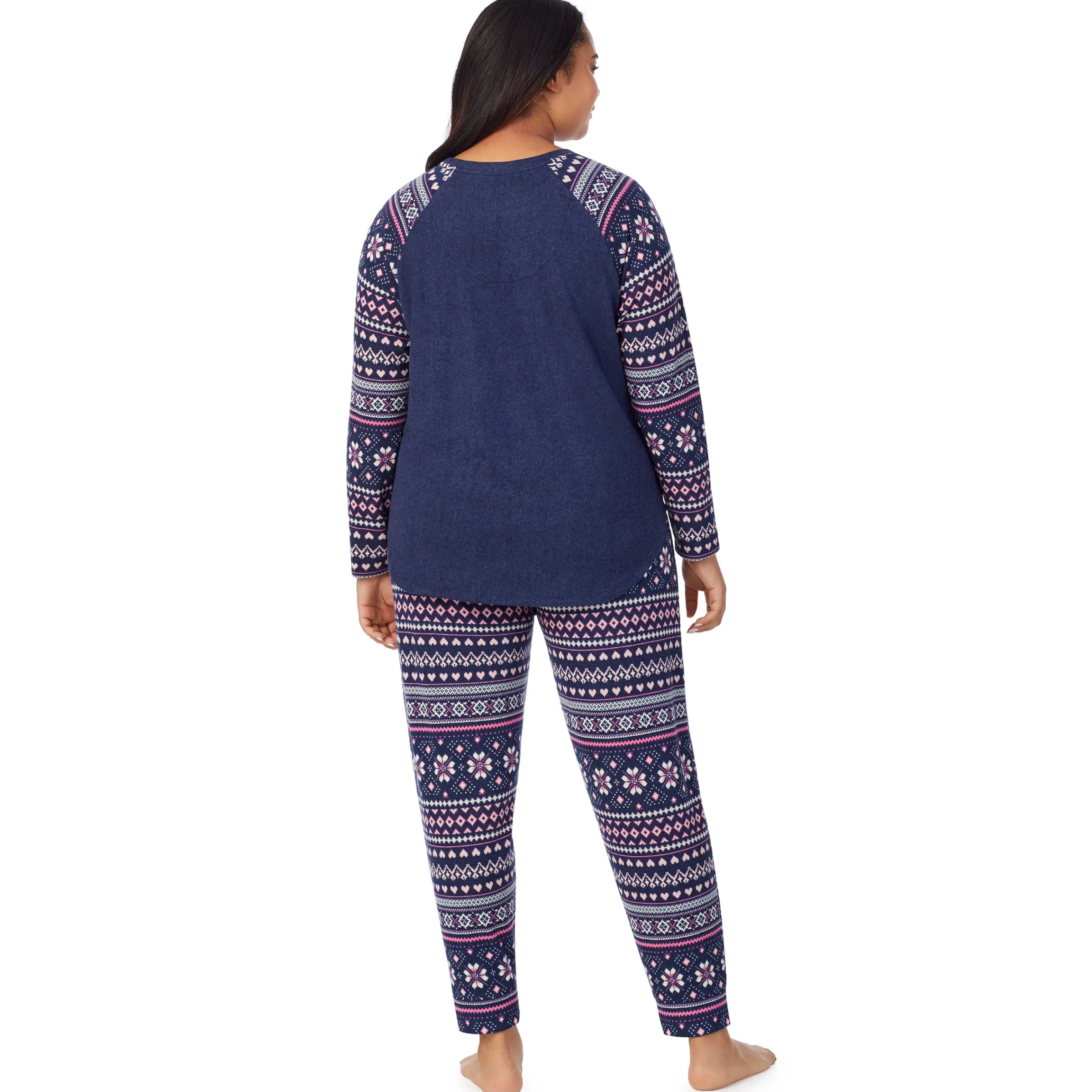 New Brushed Sweater Knit Long Sleeve Pajama Set PLUS Women Sleepwear|Plus Size