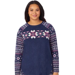 New Brushed Sweater Knit Long Sleeve Pajama Set PLUS Women Sleepwear|Plus Size