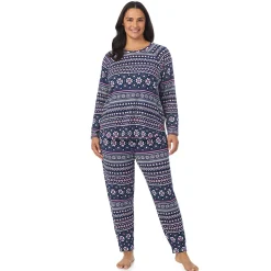 New Brushed Sweater Knit Long Sleeve Pajama Set PLUS Women Sleepwear|Plus Size