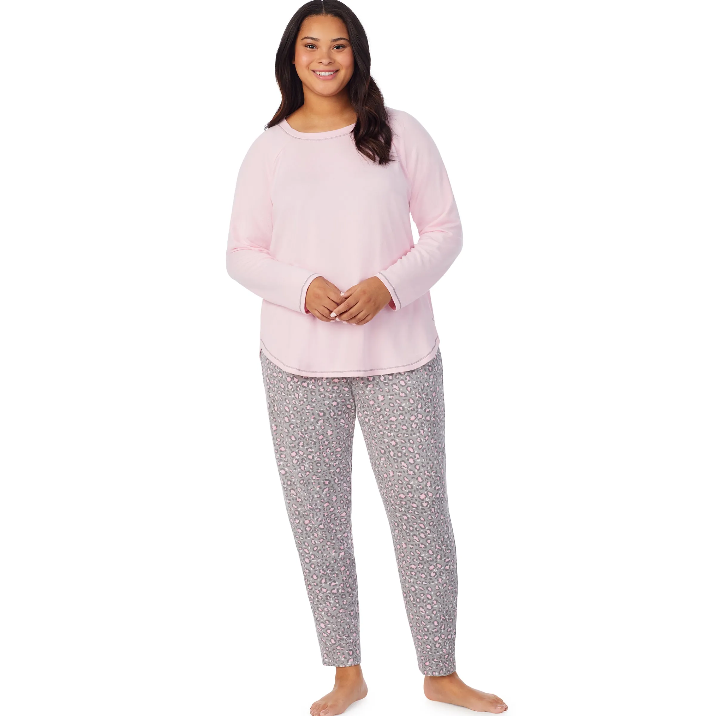 New Brushed Sweater Knit Long Sleeve Pajama Set PLUS Women Sleepwear|Plus Size