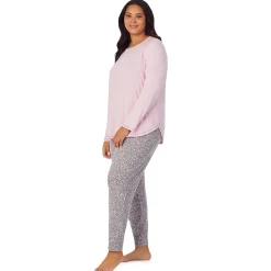 New Brushed Sweater Knit Long Sleeve Pajama Set PLUS Women Sleepwear|Plus Size