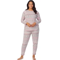 New Brushed Sweater Knit Long Sleeve Pajama Set PLUS Women Sleepwear|Plus Size