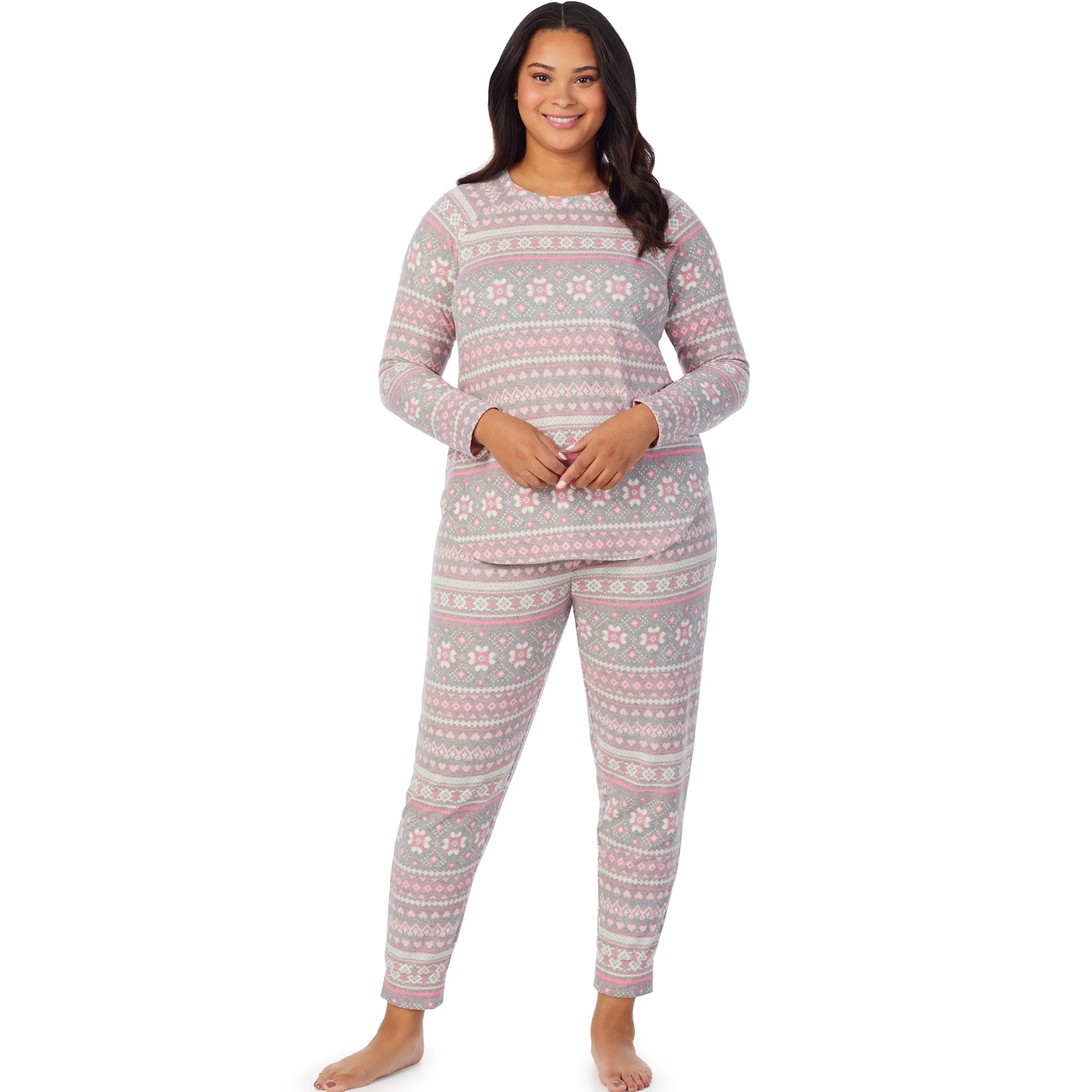New Brushed Sweater Knit Long Sleeve Pajama Set PLUS Women Sleepwear|Plus Size