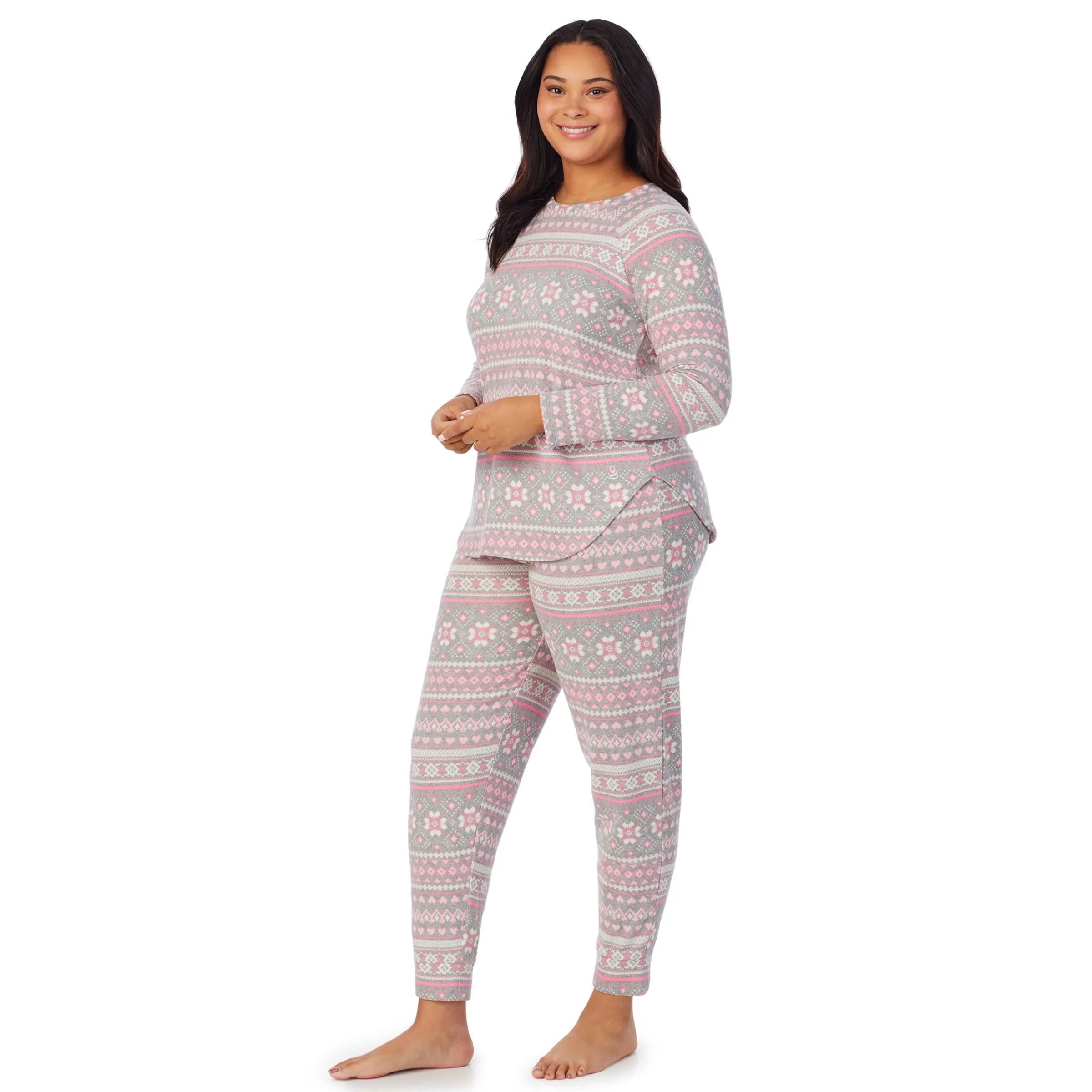 New Brushed Sweater Knit Long Sleeve Pajama Set PLUS Women Sleepwear|Plus Size