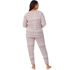 New Brushed Sweater Knit Long Sleeve Pajama Set PLUS Women Sleepwear|Plus Size