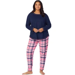 New Brushed Sweater Knit Long Sleeve Pajama Set PLUS Women Sleepwear|Plus Size